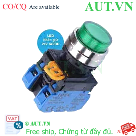 Ảnh của Nút nhấn giữ có đèn IDEC YW4L-A2E20Q4G 24VAC/DC D22 2NO (Xanh)