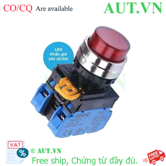 Ảnh của Nút nhấn giữ có đèn IDEC YW4L-A2E20Q4R 24VAC/DC D22 2NO (Đỏ)