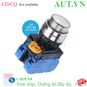 Ảnh của Nút nhấn giữ có đèn IDEC YW4L-A2E20Q4W 24VAC/DC D22 2NO (Trắng)