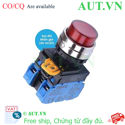 Ảnh của Nút nhấn giữ có đèn IDEC YW4L-A2E20Q7R 24VAC/DC D22 2NO (Đỏ)