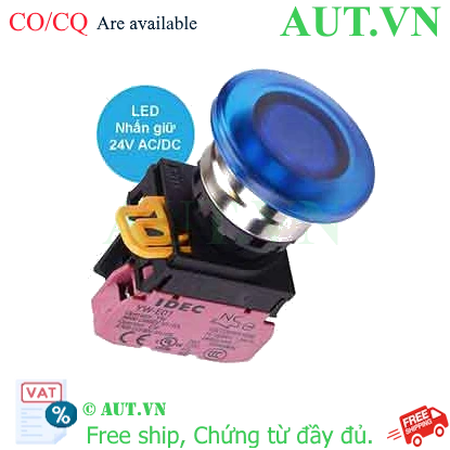 Ảnh của Nút nhấn giữ có đèn IDEC YW4L-A4E01Q4S 24VAC/DC D22 1NC (Xanh)
