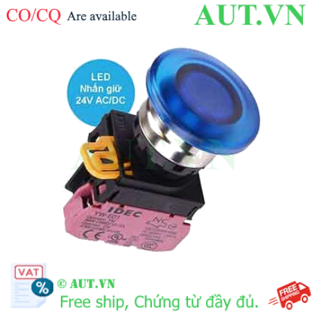 Ảnh của Nút nhấn giữ có đèn IDEC YW4L-A4E01Q4S 24VAC/DC D22 1NC (Xanh)