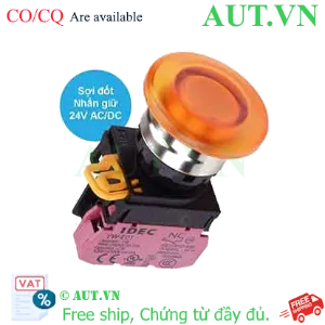 Ảnh của Nút nhấn giữ có đèn IDEC YW4L-A4E01Q7A 24VAC/DC D22 1NC (Hổ phách)