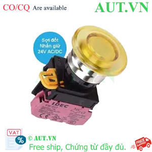 Ảnh của Nút nhấn giữ có đèn IDEC YW4L-A4E01Q7Y 24VAC/DC D22 1NC (Vàng)