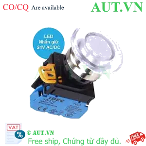 Ảnh của Nút nhấn giữ có đèn IDEC YW4L-A4E10Q4PW 24VAC/DC D22 1NO (Trắng)