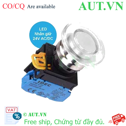 Ảnh của Nút nhấn giữ có đèn IDEC YW4L-A4E10Q4W 24VAC/DC D22 1NO (Trắng)