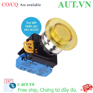 Ảnh của Nút nhấn giữ có đèn IDEC YW4L-A4E10Q7Y 24VAC/DC D22 1NO (Vàng)