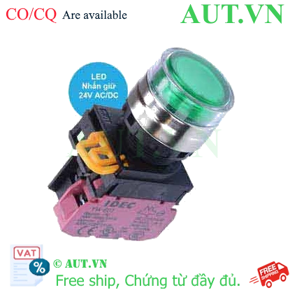 Ảnh của Nút nhấn giữ có đèn IDEC YW4L-AF2E01Q4G 24VAC/DC D22 1NC (Xanh)