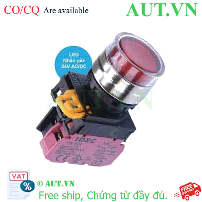 Ảnh của Nút nhấn giữ có đèn IDEC YW4L-AF2E01Q4R 24VAC/DC D22 1NC (Đỏ)