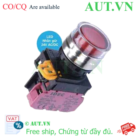 Ảnh của Nút nhấn giữ có đèn IDEC YW4L-AF2E01Q4R 24VAC/DC D22 1NC (Đỏ)