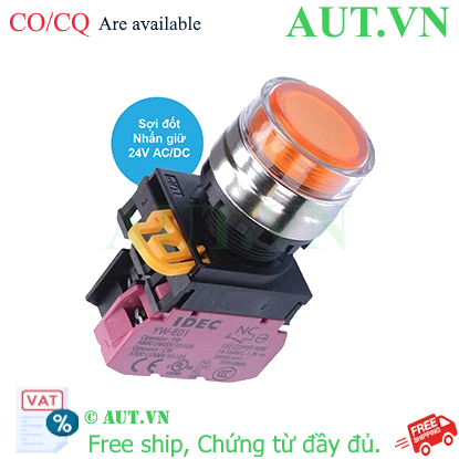 Ảnh của Nút nhấn giữ có đèn IDEC YW4L-AF2E01Q7A 24VAC/DC D22 1NC (Hổ phách)