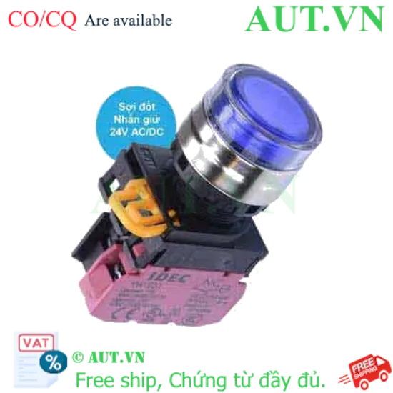 Ảnh của Nút nhấn giữ có đèn IDEC YW4L-AF2E01Q7S 24VAC/DC D22 1NC (Xanh)