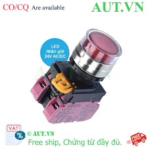 Ảnh của Nút nhấn giữ có đèn IDEC YW4L-AF2E02Q4R 24VAC/DC D22 2NC (Đỏ)