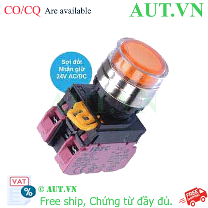 Ảnh của Nút nhấn giữ có đèn IDEC YW4L-AF2E02Q7A 24VAC/DC D22 2NC (Hổ phách)