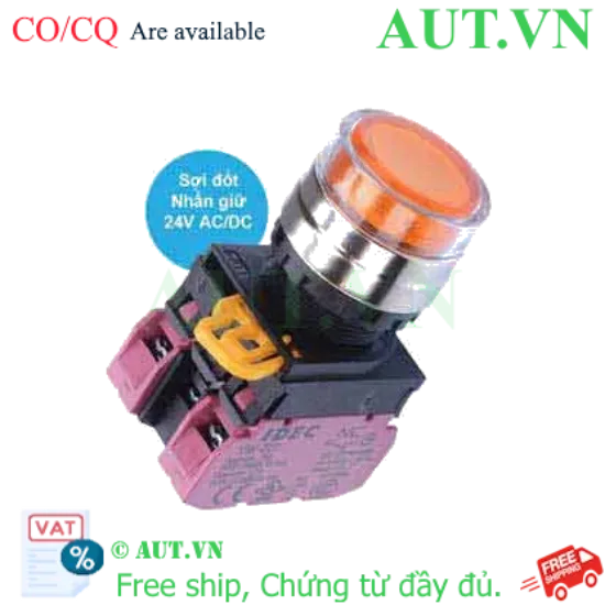 Ảnh của Nút nhấn giữ có đèn IDEC YW4L-AF2E02Q7A 24VAC/DC D22 2NC (Hổ phách)