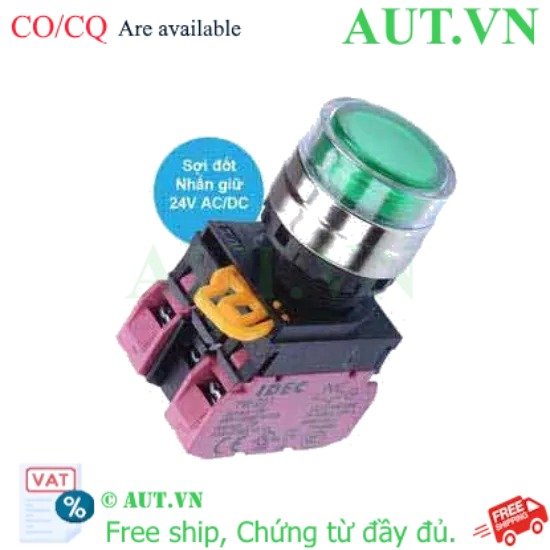 Ảnh của Nút nhấn giữ có đèn IDEC YW4L-AF2E02Q7G 24VAC/DC D22 2NC (Xanh)