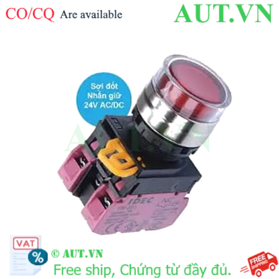 Ảnh của Nút nhấn giữ có đèn IDEC YW4L-AF2E02Q7R 24VAC/DC D22 2NC (Đỏ)