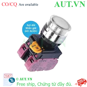 Ảnh của Nút nhấn giữ có đèn IDEC YW4L-AF2E02Q7W 24VAC/DC D22 2NC (Trắng)