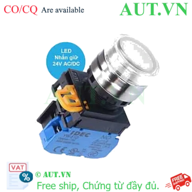 Ảnh của Nút nhấn giữ có đèn IDEC YW4L-AF2E10Q4PW 24VAC/DC D22 1NO (Trắng)