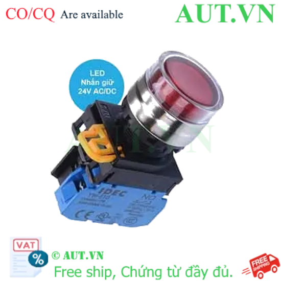 Ảnh của Nút nhấn giữ có đèn IDEC YW4L-AF2E10Q4R 24VAC/DC D22 1NO (Đỏ)