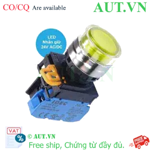 Ảnh của Nút nhấn giữ có đèn IDEC YW4L-AF2E10Q4Y 24VAC/DC D22 1NO (Vàng)