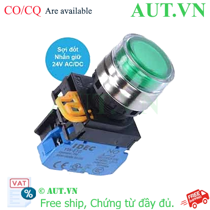 Ảnh của Nút nhấn giữ có đèn IDEC YW4L-AF2E10Q7G 24VAC/DC D22 1NO (Xanh)