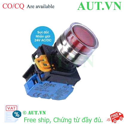 Ảnh của Nút nhấn giữ có đèn IDEC YW4L-AF2E10Q7R 24VAC/DC D22 1NO (Đỏ)
