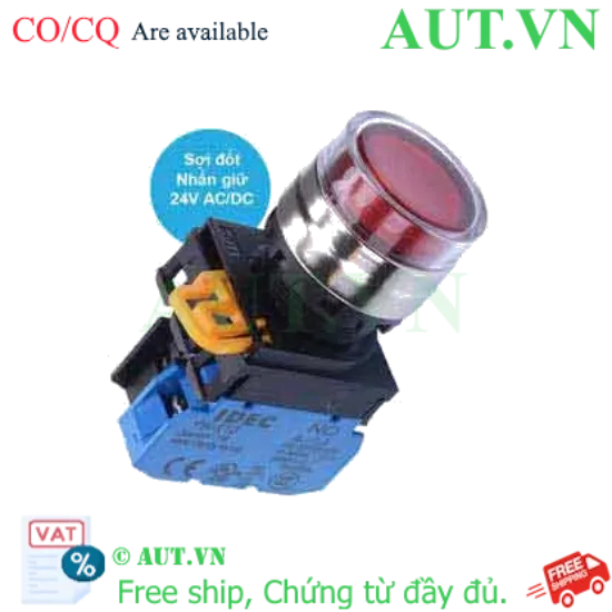 Ảnh của Nút nhấn giữ có đèn IDEC YW4L-AF2E10Q7R 24VAC/DC D22 1NO (Đỏ)