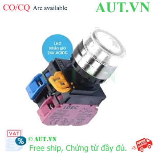 Ảnh của Nút nhấn giữ có đèn IDEC YW4L-AF2E11Q4PW 24VAC/DC D22 1NO+1NC (Trắng)