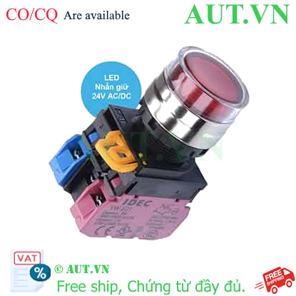 Ảnh của Nút nhấn giữ có đèn IDEC YW4L-AF2E11Q4R 24VAC/DC D22 1NO+1NC (Đỏ)