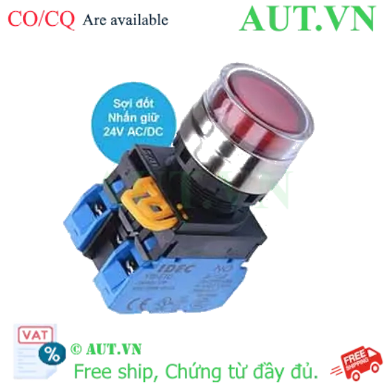 Ảnh của Nút nhấn giữ có đèn IDEC YW4L-AF2E20Q7R 24VAC/DC D22 2NO (Đỏ)