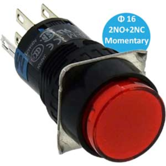 Ảnh của Nút nhấn Idec phi 16 AB6M-M2RC nhấn nhả, không đèn
