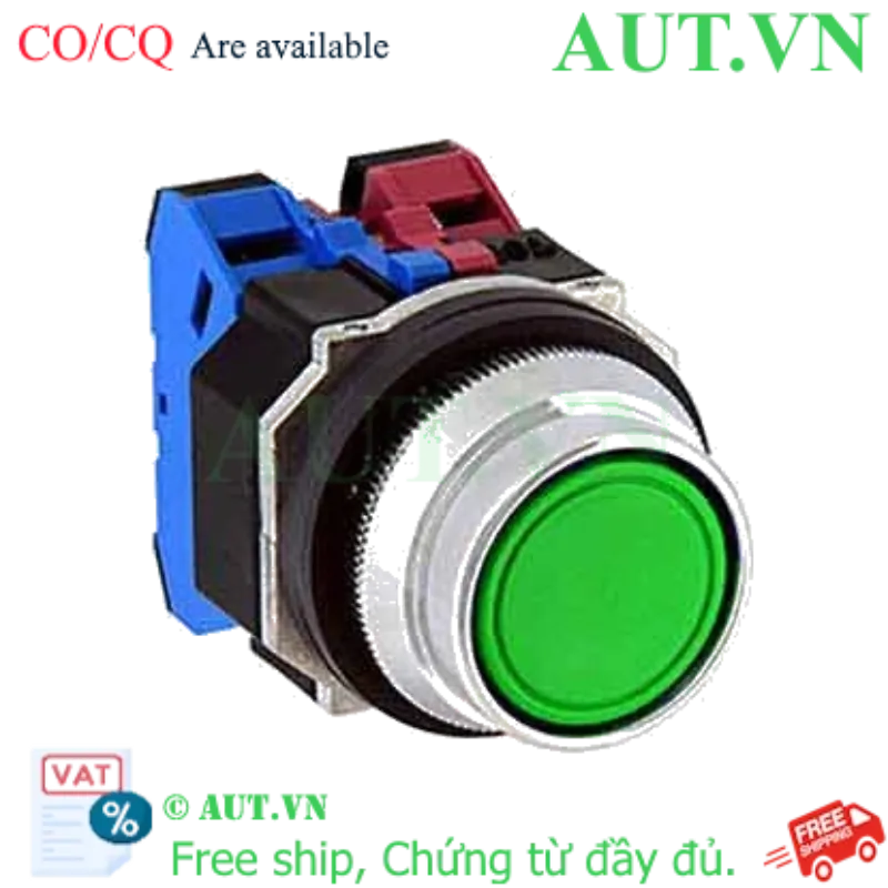 Ảnh của Nút nhấn giữ không đèn IDEC AOFD211NG D30 1NO+1NC (Xanh)