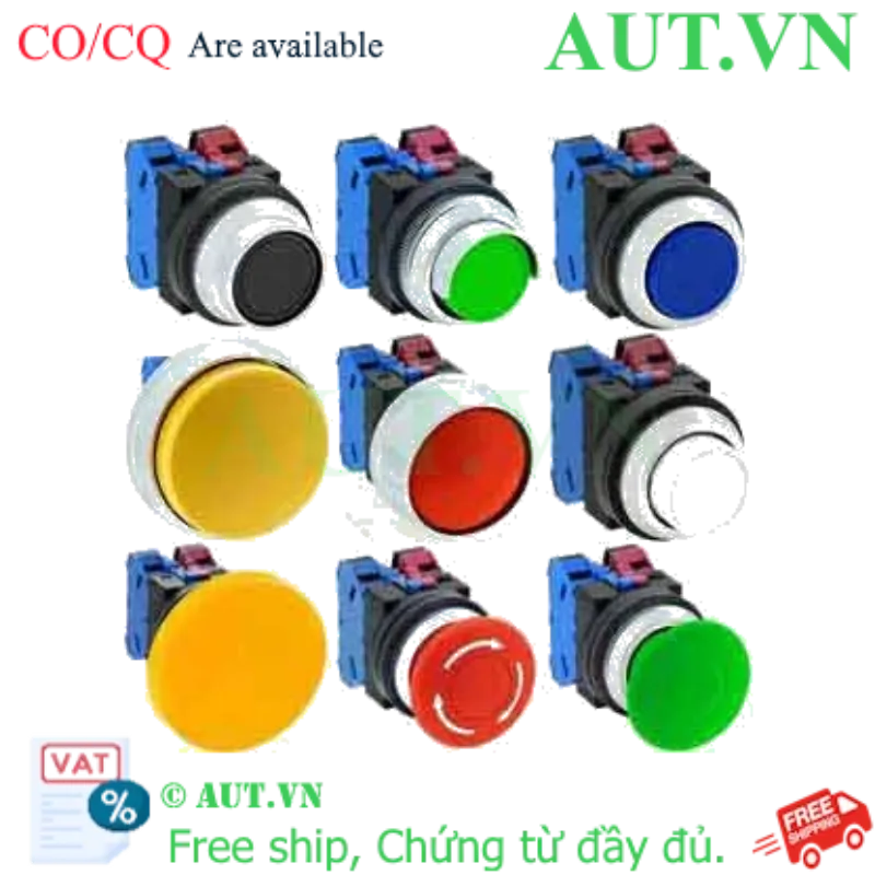 Ảnh của Nút nhấn giữ không đèn IDEC AON322G D30 2NO+2NC (Xanh)