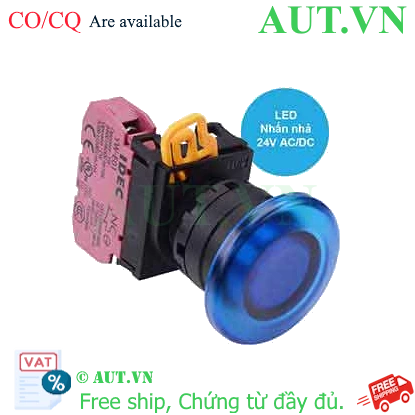 Ảnh của Nút nhấn nhả có đèn IDEC YW1L-M4E01Q4S 24VAC/DC D22 1NC (Xanh)