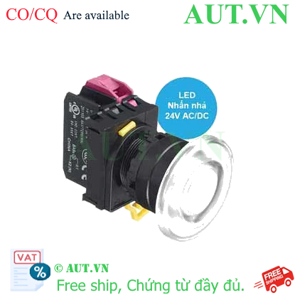 Ảnh của Nút nhấn nhả có đèn IDEC YW1L-M4E01Q4W 24VAC/DC D22 1NC (Trắng)