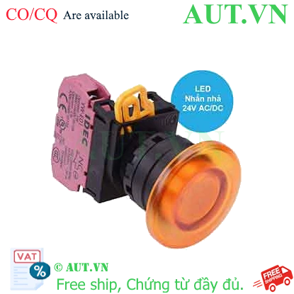 Ảnh của Nút nhấn nhả có đèn IDEC YW1L-M4E01Q4A 24VAC/DC D22 1NC (Hổ phách)