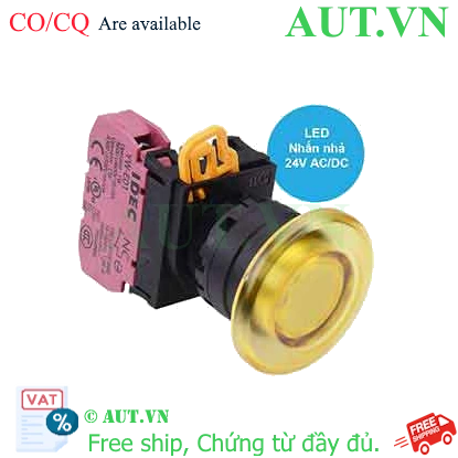 Ảnh của Nút nhấn nhả có đèn IDEC YW1L-M4E01Q4Y 24VAC/DC D22 1NC (Vàng)