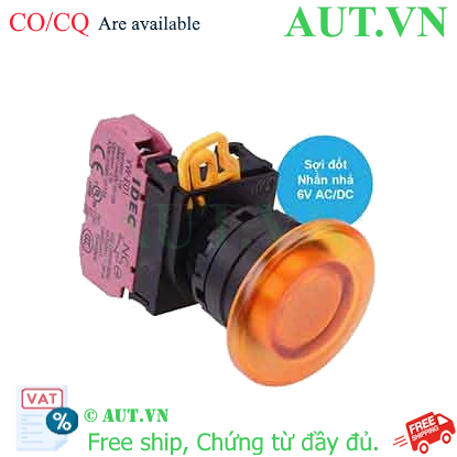Ảnh của Nút nhấn nhả có đèn IDEC YW1L-M4E01Q5A 6VAC/DC D22 1NC (Hổ phách)