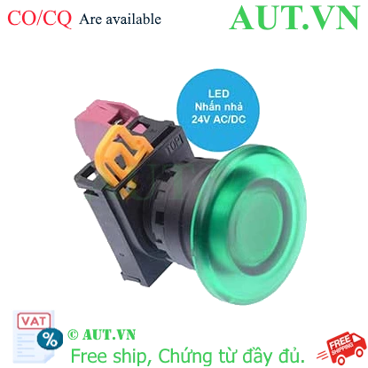 Ảnh của Nút nhấn nhả có đèn IDEC YW1L-M4E01Q4G 24VAC/DC D22 1NC (Xanh)