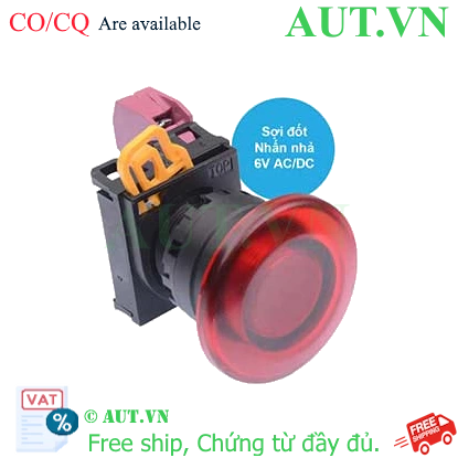 Ảnh của Nút nhấn nhả có đèn IDEC YW1L-M4E01Q5R 6VAC/DC D22 1NC (Đỏ)