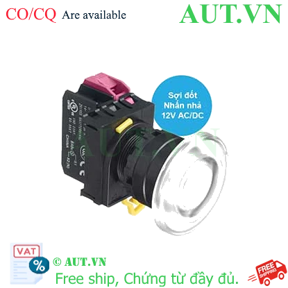 Ảnh của Nút nhấn nhả có đèn IDEC YW1L-M4E01Q6W 12VAC/DC D22 1NC (Trắng)