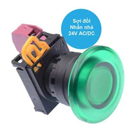 Ảnh của Nút nhấn nhả có đèn IDEC YW1L-M4E01Q7G 24VAC/DC D22 1NC (Xanh)