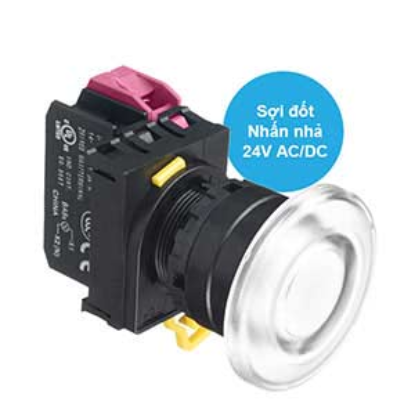 Ảnh của Nút nhấn nhả có đèn IDEC YW1L-M4E01Q7W 24VAC/DC D22 1NC (Trắng)