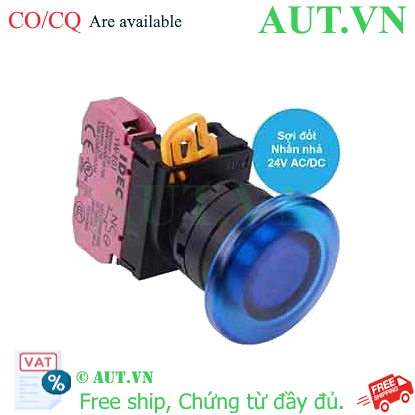 Ảnh của Nút nhấn nhả có đèn IDEC YW1L-M4E01Q7S 24VAC/DC D22 1NC (Xanh)