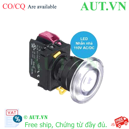Ảnh của Nút nhấn nhả có đèn IDEC YW1L-M4E01QHPW 110VAC D22 1NC (Trắng)