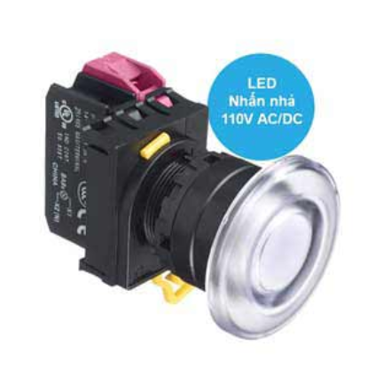 Ảnh của Nút nhấn nhả có đèn IDEC YW1L-M4E01QHPW 110VAC D22 1NC (Trắng)