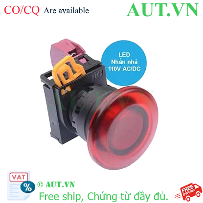 Ảnh của Nút nhấn nhả có đèn IDEC YW1L-M4E01QHR 110VAC D22 1NC (Đỏ)