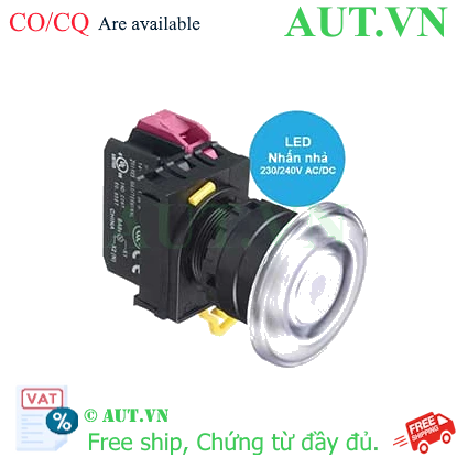 Ảnh của Nút nhấn nhả có đèn IDEC YW1L-M4E01QM3PW 220VAC D22 1NC (Trắng)