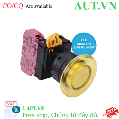 Ảnh của Nút nhấn nhả có đèn IDEC YW1L-M4E01QM3Y 220VAC D22 1NC (Vàng)